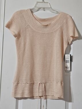 NWT Ralph Lauren Light Peach Knit Short Sleeve Top